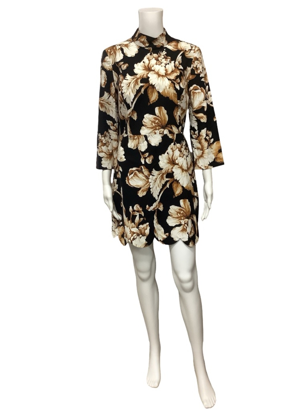Anthropologie Maeve High Neck Floral Print Dress Size: 8